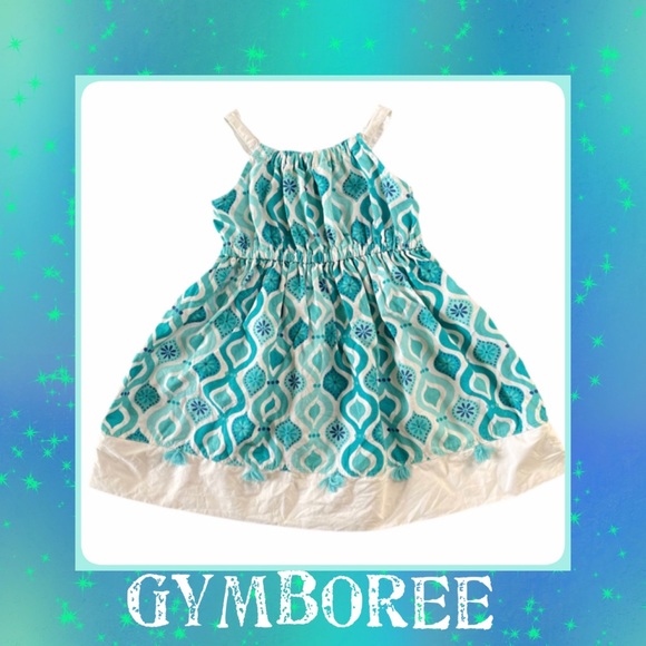 GYMBOREE Girls Teal & White Sundress Size 4 - Picture 1 of 10